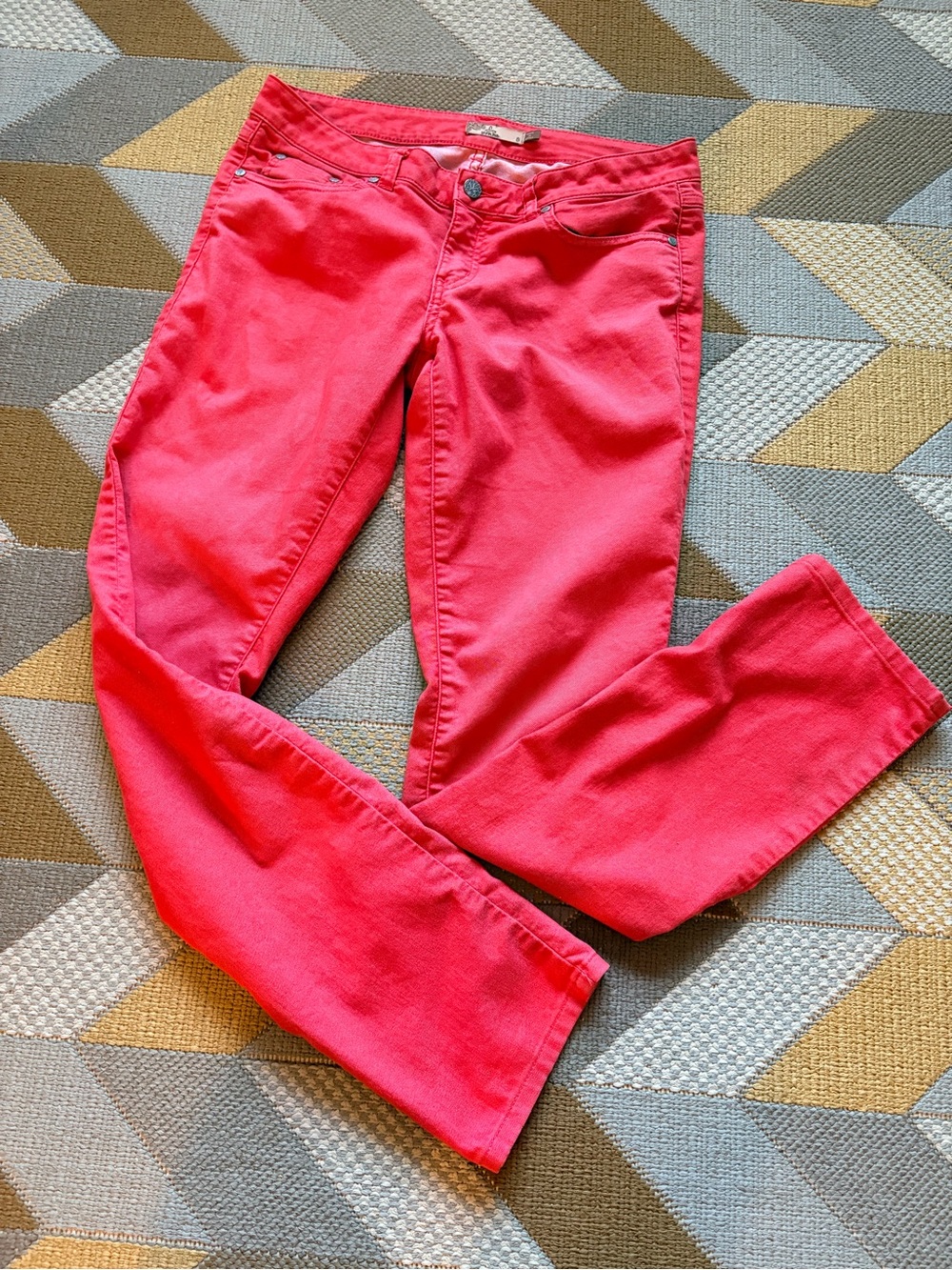 prAna Women's Coral Red Skinny Jeans, Size 6